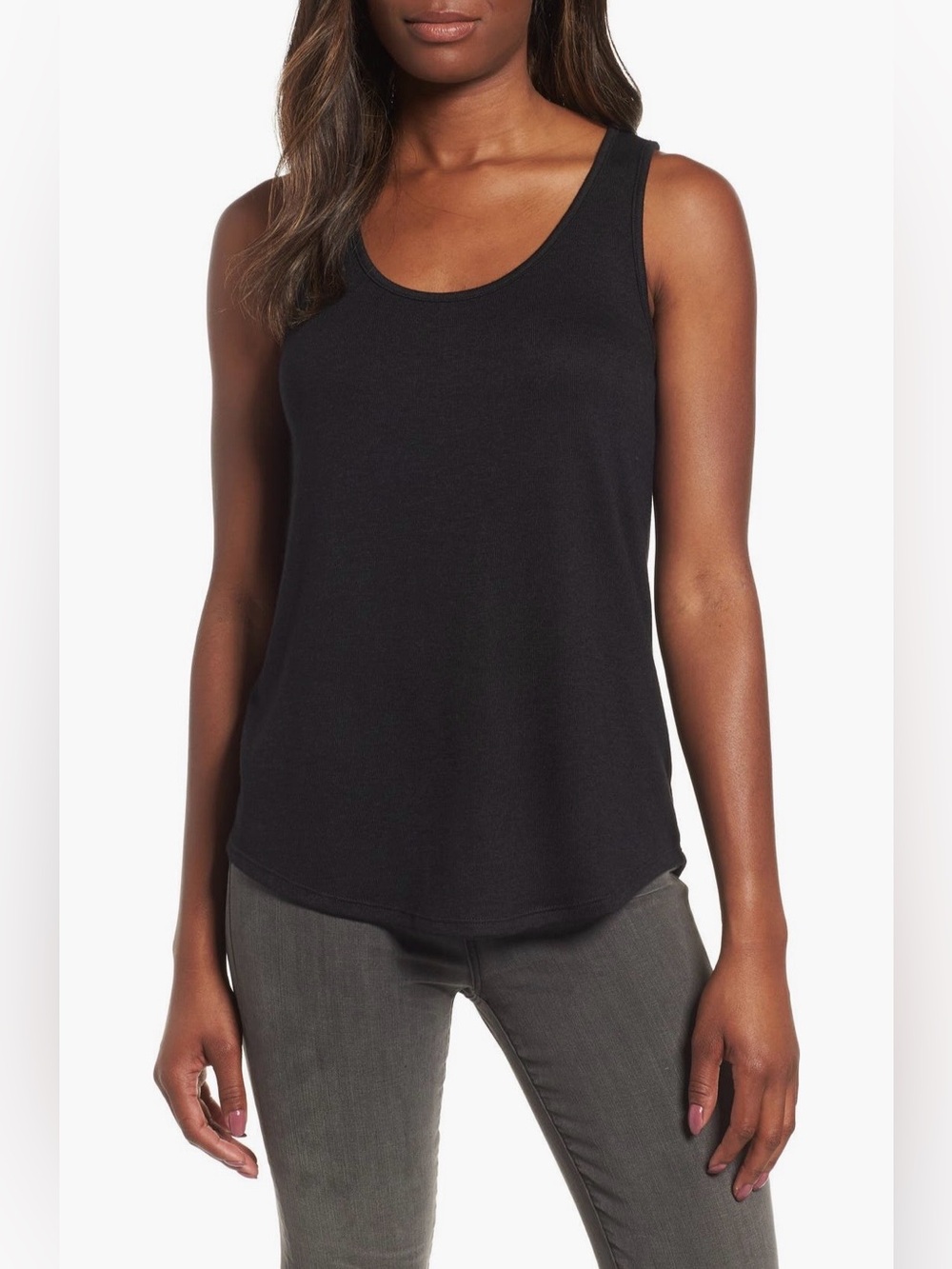 Nordstrom Gibson x Living in Yellow Ann Black Racerback Tank Top Size XS